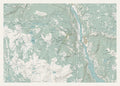 Kvitfjell veggkart – 70×50 cm topografisk kart, Gudbrandsdalen